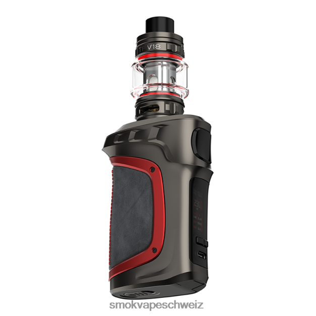 0482JT70 - SMOK vape shop Schweiz - SMOK MAG-18 Bausatz graurotes Leder